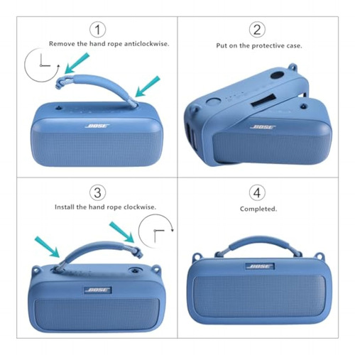 Funda De Silicona Negra/azul Para Bose Soundlink Max