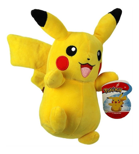 Pikachu Feliz Pelúcia Pokémon Original Wct 23cm Com Etiqueta