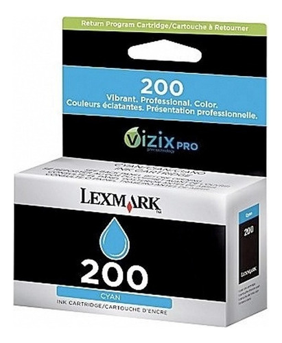 Cartucho De Tinta Lexmark 200 Color Cian De 50 Ml