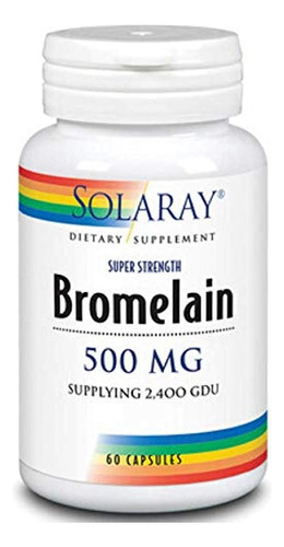 Suplemento De Bromelina De Solaray, 500 Mg | 60 Unidades