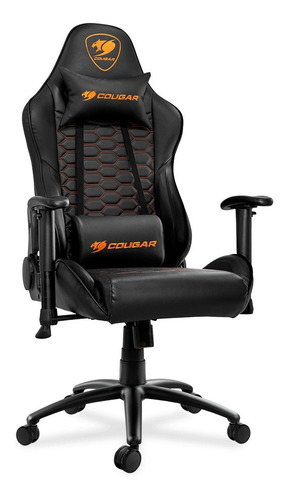 Imagen 2 de 4 de Silla de escritorio Cougar Outrider gamer ergonómica outrider black con tapizado de cuero sintético