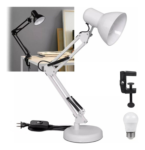 Lámpara De Escritorio Con Abrazadera Tipo C Y Brazo Flexible