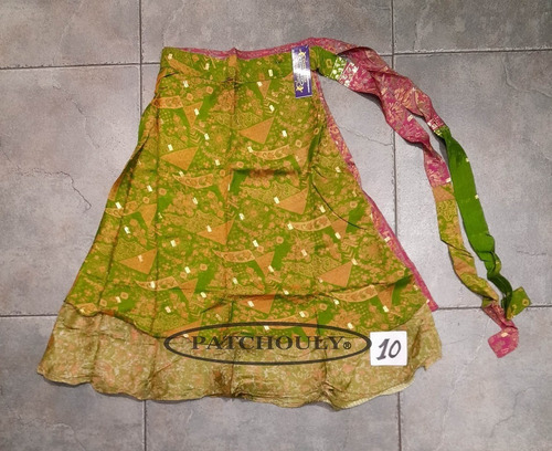 Imagen 8 de 9 de Pollera 3/4 Mil Formas Seda Hindú Estampada Doble Capa Video