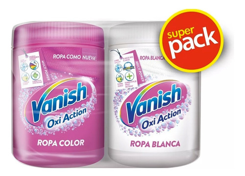 Vanish Pack Quitamanchas Ropa Blanca + Color (450 Gr C/u)