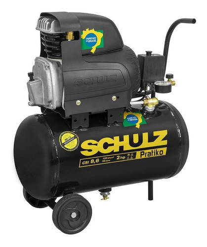Compressor De Ar Pratiko Csi 8,6/ 25 Litros 2hp Schulz