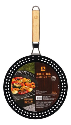 Frigideira Antiaderente Para Grelhar Portátil Preta Belfix