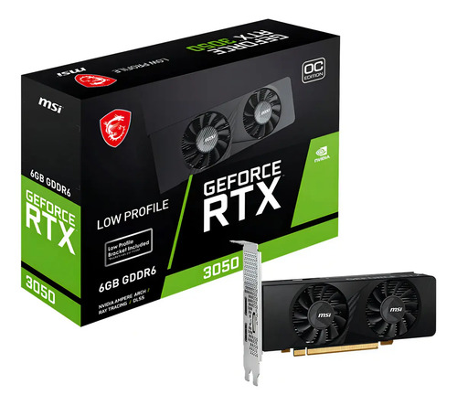 Placa De Vídeo Msi Geforce Rtx3050 Lp 6gb 96b Gddr6 Oc