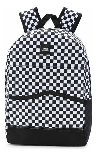 Mochila Vans Construct Skool Color Blanco Diseño A Cuadros