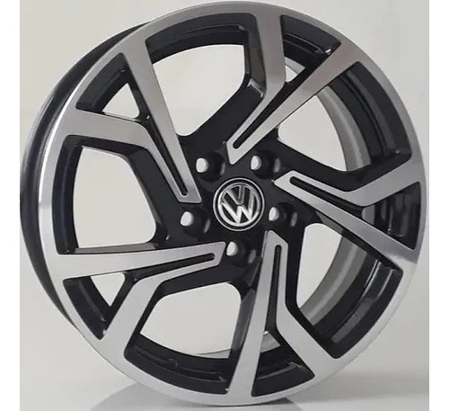 Rodas Vw Golf Gti 40 Anos Fox Aro 17 5x100 (jogo)+bicos Cor Preto Diamantado