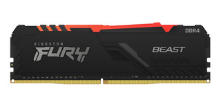 Memoria RAM Fury Beast DDR4 RGB gamer color negro 8GB 1 Kingston KF432C16BBA/8