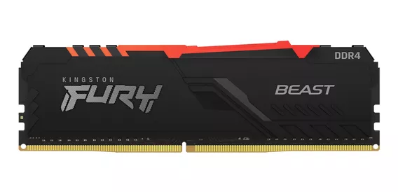 Memoria RAM Fury Beast DDR4 RGB color negro 8GB 1 Kingston KF432C16BBA/8