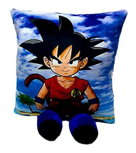 Cojin Dragon Ball De Goku 40cm Muñeco Pies Peluche Completo