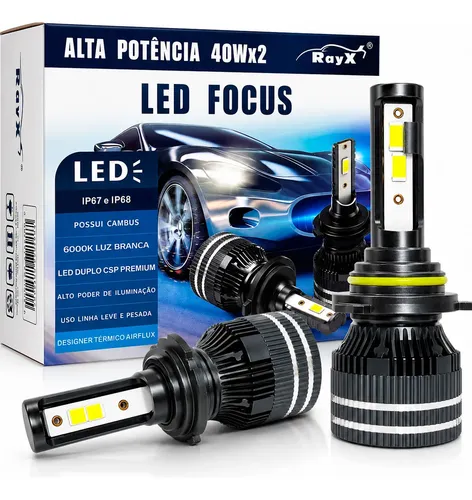 Ray様 Kit Ultra Led 80w H4 Focus Rayx 12000 Lumens 6000k H4 Branco