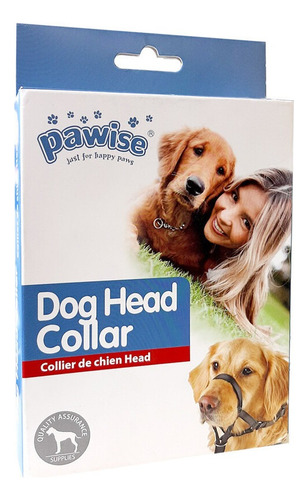 Bozal  Collar De Cabeza  Para Perro  Pawise  D6406  Talle Pequeño  De Cuero  Color Negro