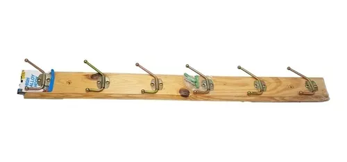 Colgador de almacenamiento de collares de madera con 6 ganchos