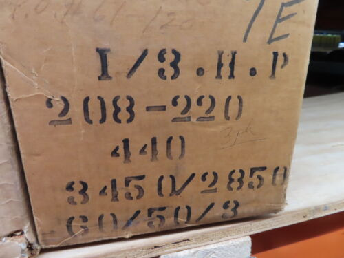 Nib Doerr Motor 60030 Fx 1/3hp 208-220/440v 3450/2850rpm Ssa