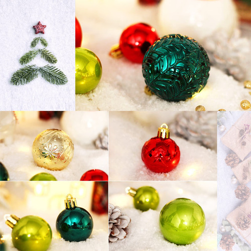 Juego De 40 Adornos Inastillables Para Árbol De Navidad