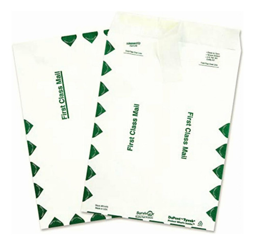 Survivor R1470 Tyvek Usps Sobres De Primera Clase, 9 X 12,