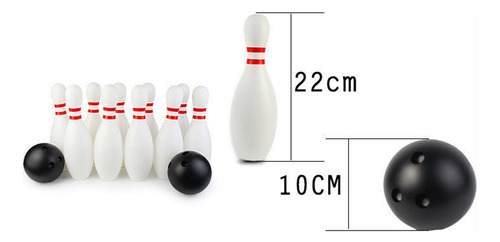 /para Juego De Bolos Para Niños, 10 Bolos Y 2 Bolas,