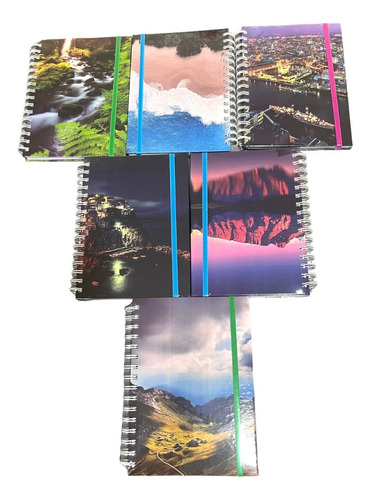 Cuaderno Libreta Tapa Dura 80 Hojas Rayadas Diseño Paisajes