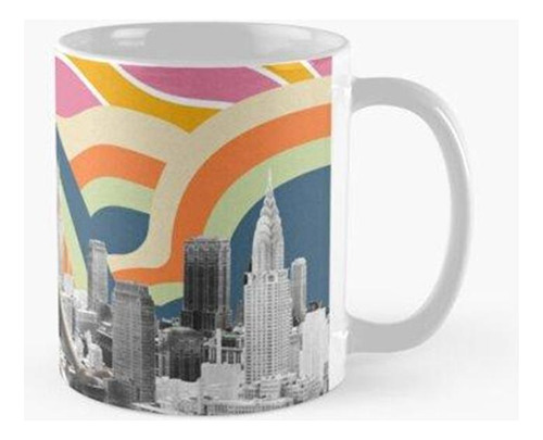 Taza X4 Collage Retro De Nueva York Calidad Premium