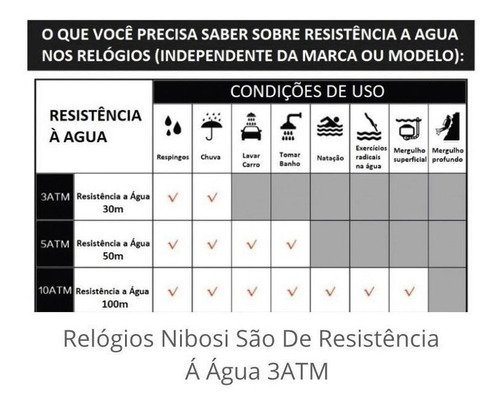 Relógio Masculino Nibosi 100% Funcional Dourado Importado