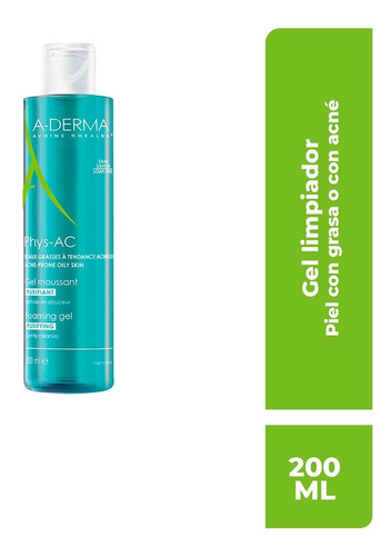 A-derma Phys-ac Gel Limpiador Piel Grasa 200ml