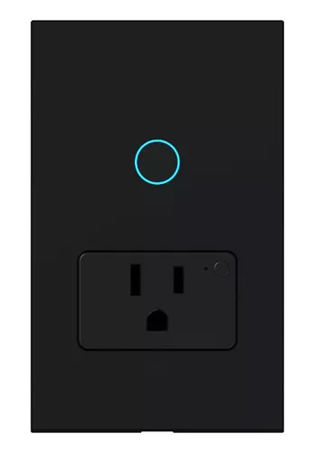 Enchufe interruptor 1 botón Smart Negro