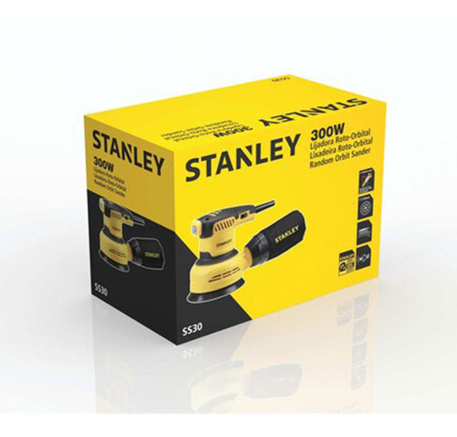 Lijadora profesional roto orbital Stanley SS30-B3 con sistema velcro amarilla 50Hz 300W 220V