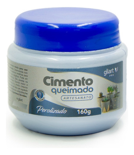 Massa Pronta Efeito Cimento Queimado - Gliart 160gr Cor Azul Folk