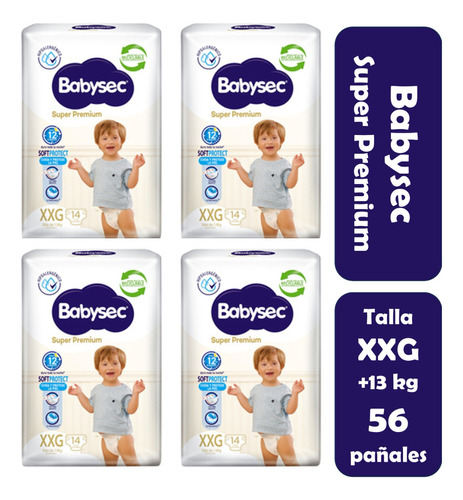 4pack Pañales Babysec Super Premium Talla Xxg