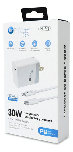 Cargador De Pared Tipo C A Lightning Dbugg Color Blanco