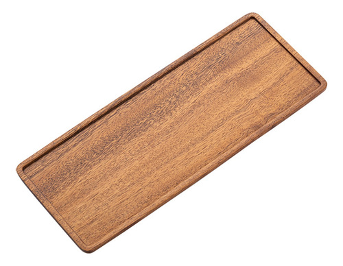 Bandeja Cuadrada Rectangular De Madera De Nogal Para Té Y Ca