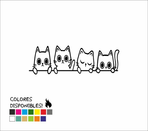 Calcomania De Gatos Para Carro Moto Sticker Gato Mascota