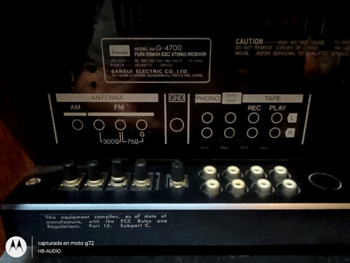 Precioso Sintoamplificador Sansui G-4700 Japan Hbaudio
