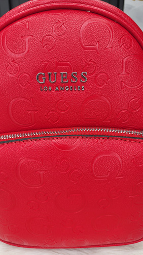 Backpack Guess Aa956029 Nueva 100 % Original Con Etiqueta Rojo Estampado