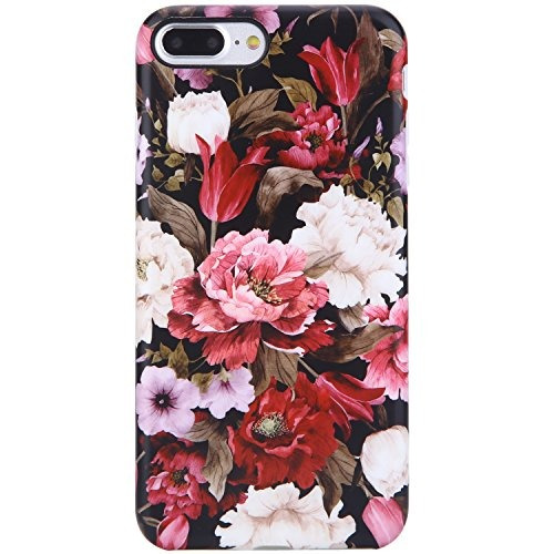 Funda iPhone 7 Plus Para Niñas, Diseños Florales Blancos Ros