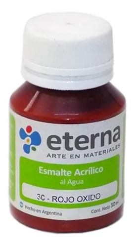 Esmalte Acrilico Al Agua Eterna X 37ml Color Del Óleo 30 Rojo Oxido