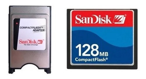 Kit 1 Adaptador Pcmcia Compact Flash Cf + 1 Cartão 128mb 