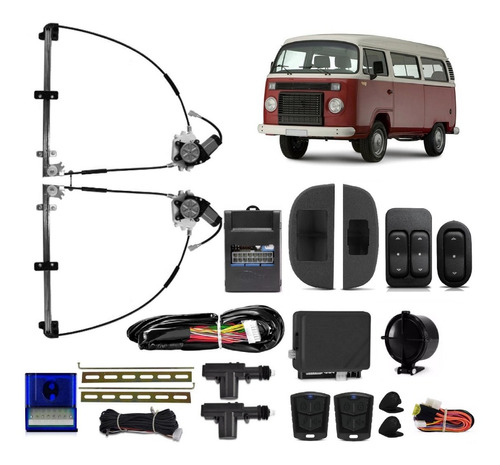 Kit Vidro Elétrico Kombi Todas + Trava Eletrica + Alarme