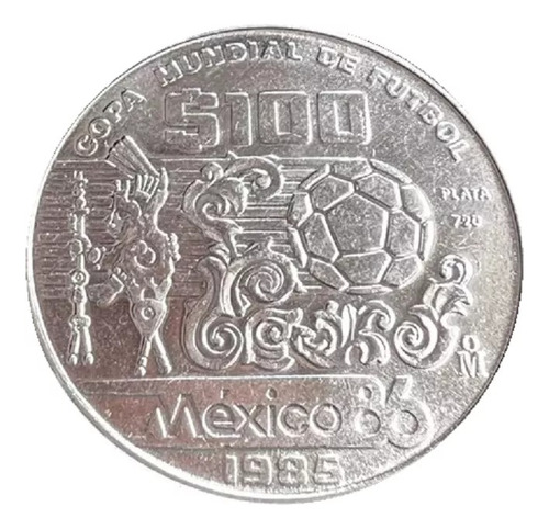 Moneda De Plata 1985 Tesoros Del Mundial Mexico 86 100 Pesos