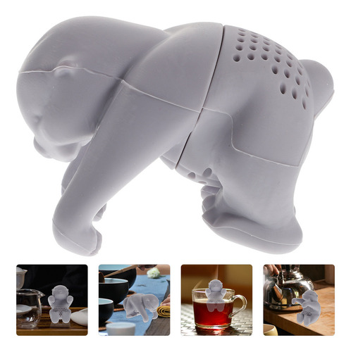 Bonito Infusor De Té Con Forma De Nutria Gris, Hojas Sueltas