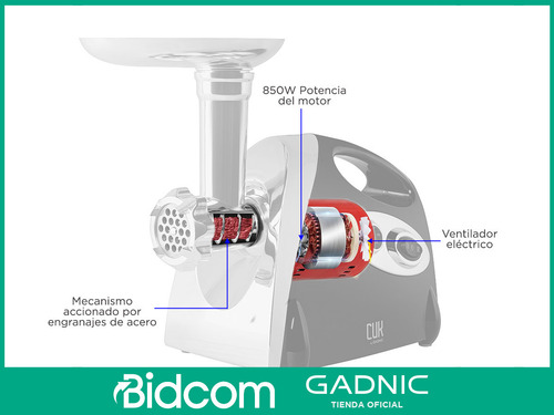Imagen 6 de 10 de Picadora Carne Electrica Alta Potencia + Accesorio Chorizos