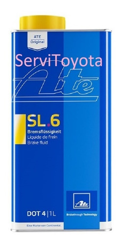 Liquido De  Freno Ate Aleman Dot 4 Sl6 Sist. Abs Esp Asr 1 L