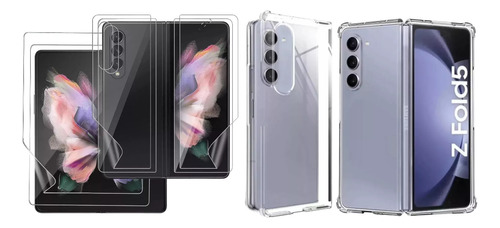 Funda Full Transparente Para Z Fold 5 + Film Premium 3 En 1