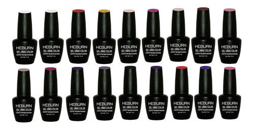 Esmaltes Heburn Semipermanentes X 18 Gel Color Uv Uñas