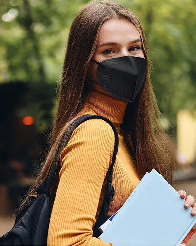 50pcs Kn95 Face Mask Black 5 Layer Cup Dust Safety Masks Fil