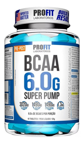 Bcaa Profit Aminoacidos 6.0 Gramos Por Dosis 60 Tabs.