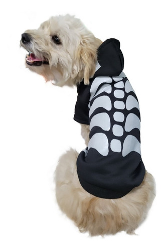 Disfraz De Esqueleto Tipo Sudadera De Halloween Para Perro