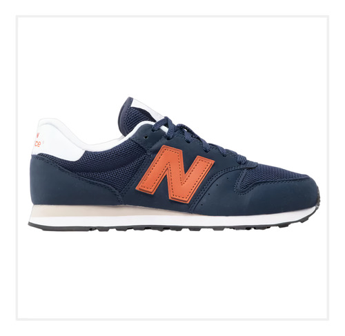 Zapatos De Hombre New Balance 500 Azul Marino/anaranjado